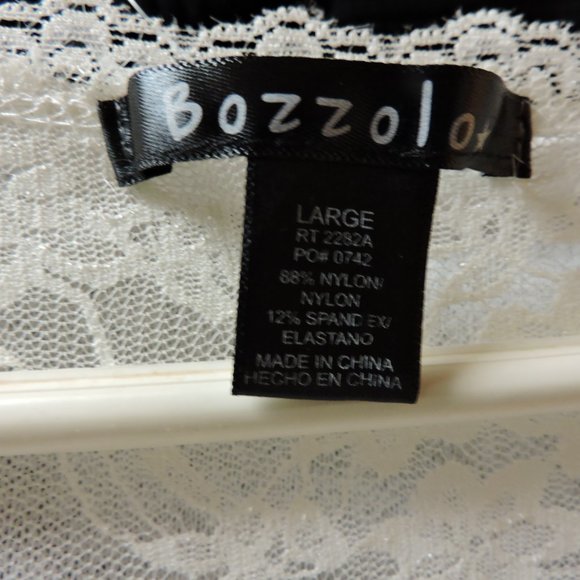 BOZZOLO woman's sheer Lacey top  sz Large  cream - Picture 5 of 6